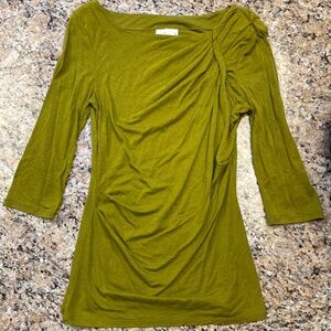 Odonate Epiprocta 3/4 Sleeve Avocado Green Top Size M
